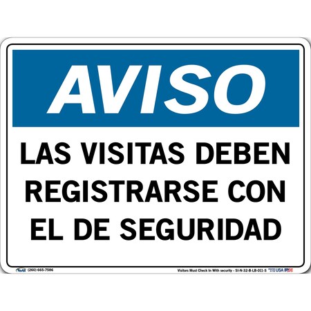 Vestil Vinyl Label Sign, 9-1/2" Height, 12-1/2" Width, Vinyl Label, Rectangle, Spanish SI-N-32-B-LB-011-S
